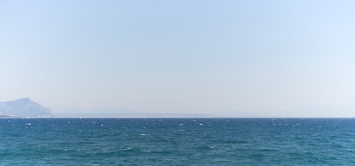 Image showing seascape with mountains