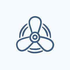 Image showing Boat propeller sketch icon.