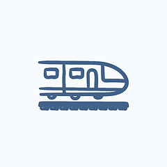 Image showing Modern high speed train sketch icon.