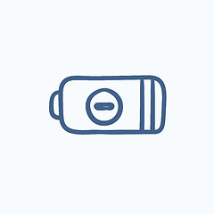 Image showing Low power battery sketch icon.