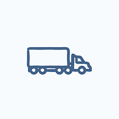 Image showing Delivery truck sketch icon.