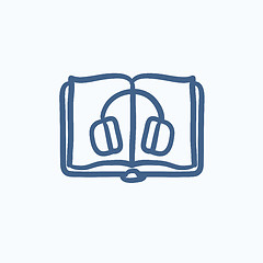 Image showing Audiobook sketch icon.