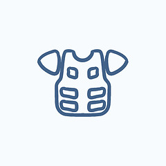 Image showing Motorcycle suit sketch icon.