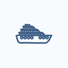 Image showing Cruise ship sketch icon.