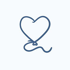 Image showing Heart balloon sketch icon.