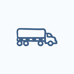 Image showing Delivery truck sketch icon.