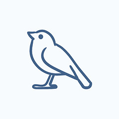 Image showing Bird sketch icon.