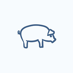 Image showing Pig sketch icon.