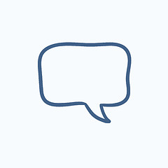 Image showing Empty speech square sketch icon.