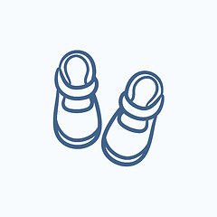 Image showing Baby booties sketch icon.