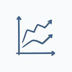 Image showing Growth graph sketch icon.