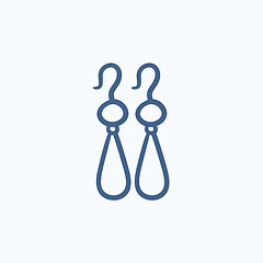 Image showing Pair of earrings sketch icon.