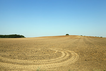 Image showing plowed land, summer