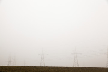 Image showing High-voltage power poles