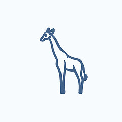 Image showing Giraffe sketch icon.