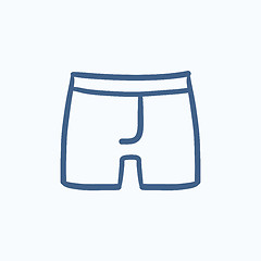 Image showing Male underpants sketch icon.