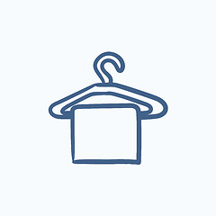 Image showing Towel on hanger sketch icon.