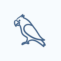 Image showing Parrot sketch icon.