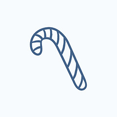 Image showing Candy cane sketch icon.