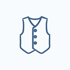 Image showing Waistcoat sketch icon.