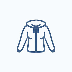 Image showing Hoodie sketch icon.