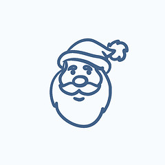 Image showing Santa Claus face sketch icon.