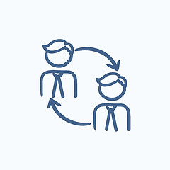 Image showing Staff turnover sketch icon.