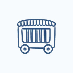 Image showing Circus wagon sketch icon.