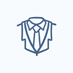 Image showing Male suit sketch icon.