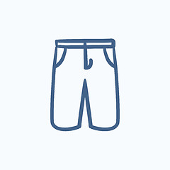 Image showing Male shorts sketch icon.