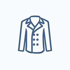 Image showing Male coat sketch icon.