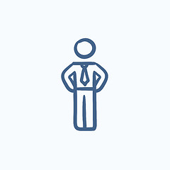 Image showing Businessman standing sketch icon.