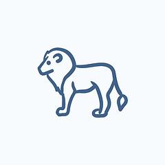 Image showing Lion sketch icon.
