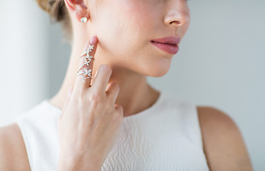 Image showing close up of beautiful woman with ring and earring