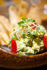 Image showing avocado and shrimps salad 