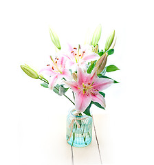 Image showing pink lily flower bouquet