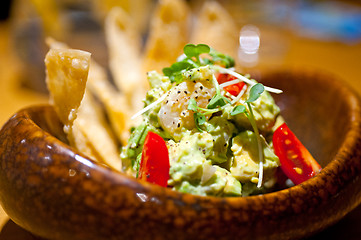 Image showing avocado and shrimps salad 