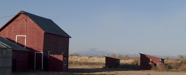 Image showing Barn with Distant Mountain