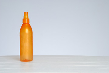 Image showing Group of cosmetic bottles isolated on white