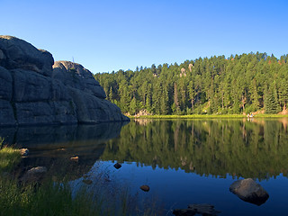 Image showing Fishing on a Vibrant Lake