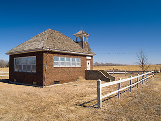 Image showing One Room School Under Blue Sky