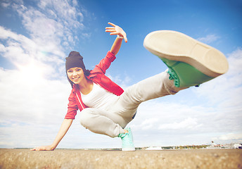 Image showing beautiful dancing girl in movement