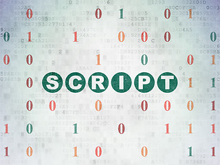 Image showing Database concept: Script on Digital Data Paper background
