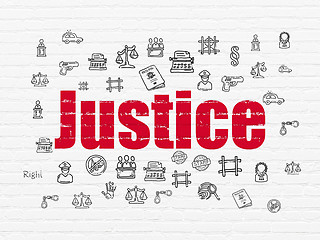 Image showing Law concept: Justice on wall background