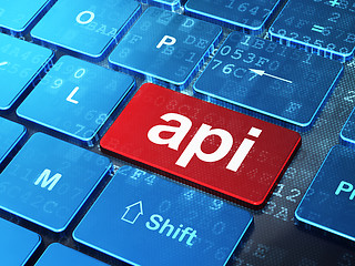 Image showing Software concept: Api on computer keyboard background