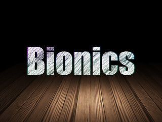 Image showing Science concept: Bionics in grunge dark room