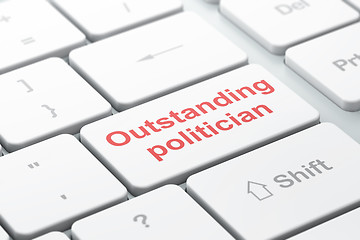 Image showing Political concept: Outstanding Politician on computer keyboard background