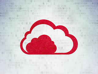 Image showing Cloud networking concept: Cloud on Digital Data Paper background