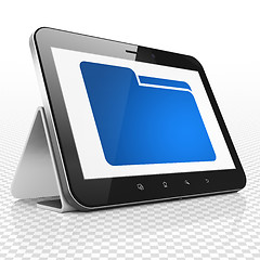 Image showing Business concept: Tablet Computer with Folder on display