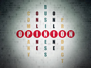 Image showing Advertising concept: Opinion in Crossword Puzzle